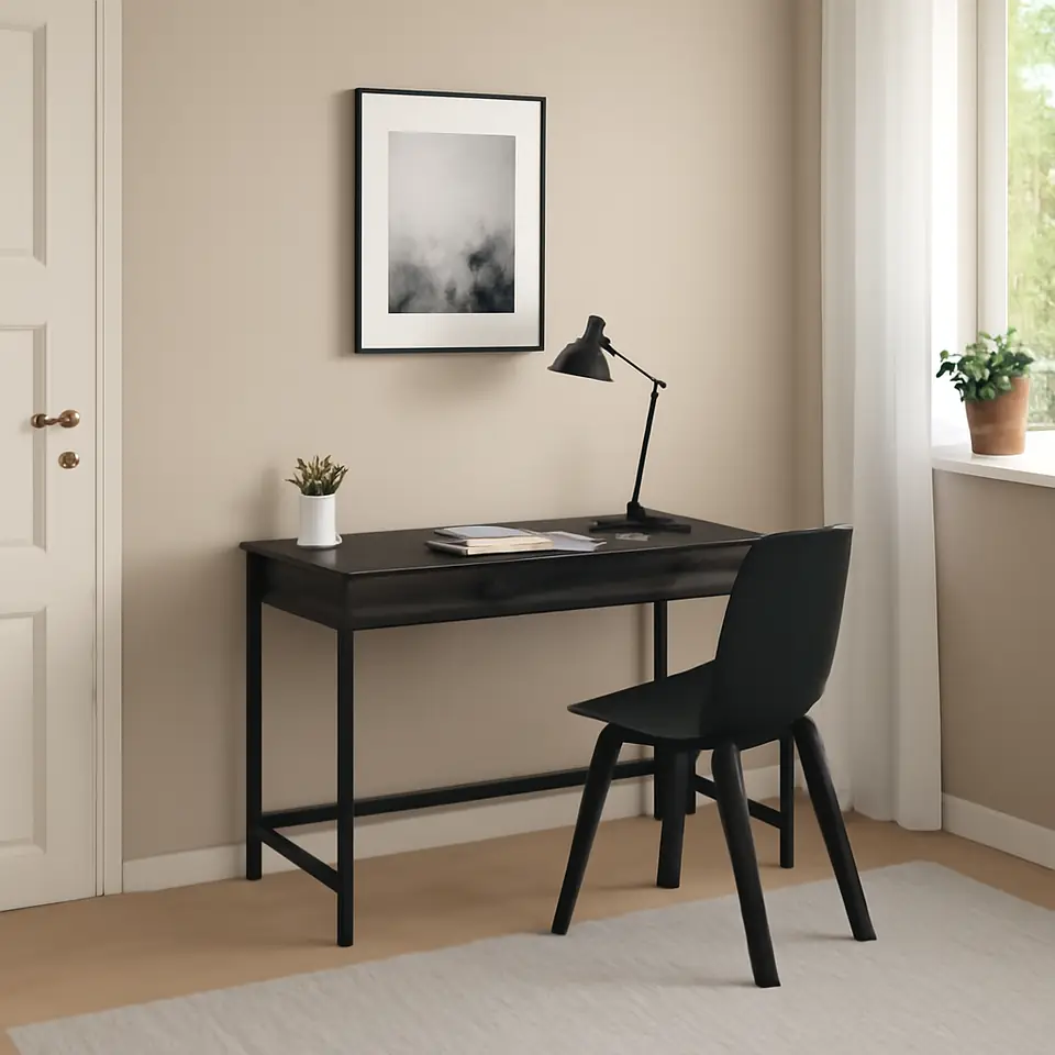 Møbelmontering ALEX Skrivebord, sortbrun, 132×58 cm | Fast Pris i Storkøbenhavn