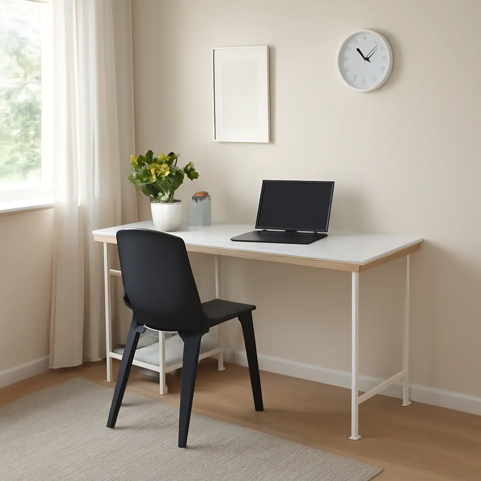 Møbelmontering LAGKAPTEN / SPÄND Skrivebord, hvid/antracit, 140×60 cm | Samling af Møbler i Rødovre & Kbh