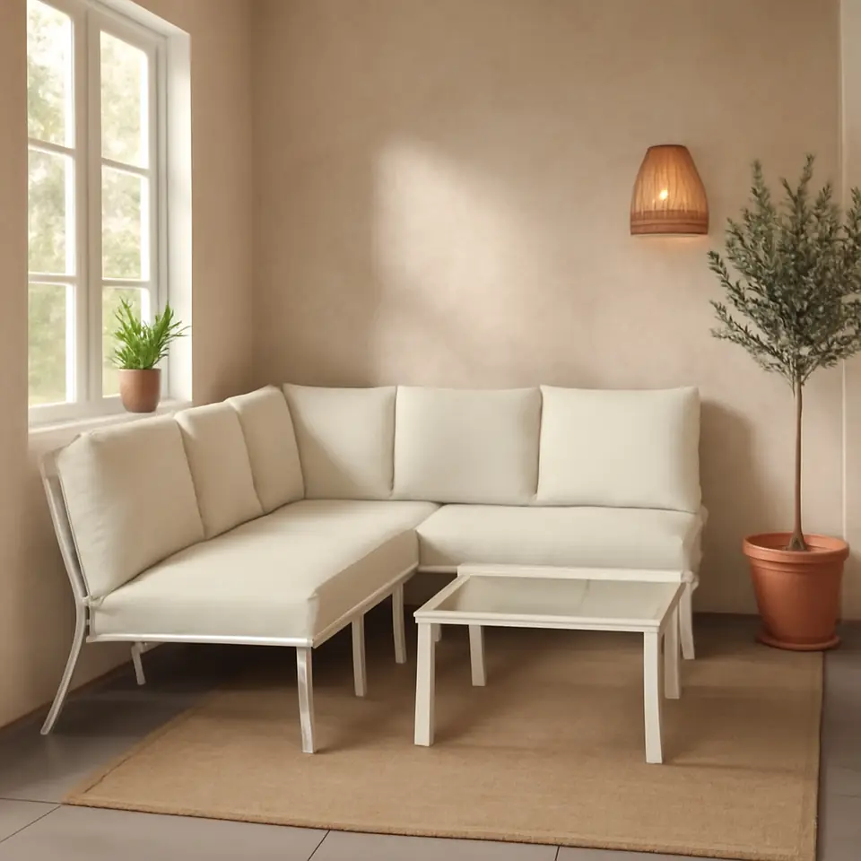 Møbelmontering SEGERÖN 3-pers. møbelgruppe, udendørs hvid/beige/Frösön/Duvholmen beige | Professionel Møbelmontør