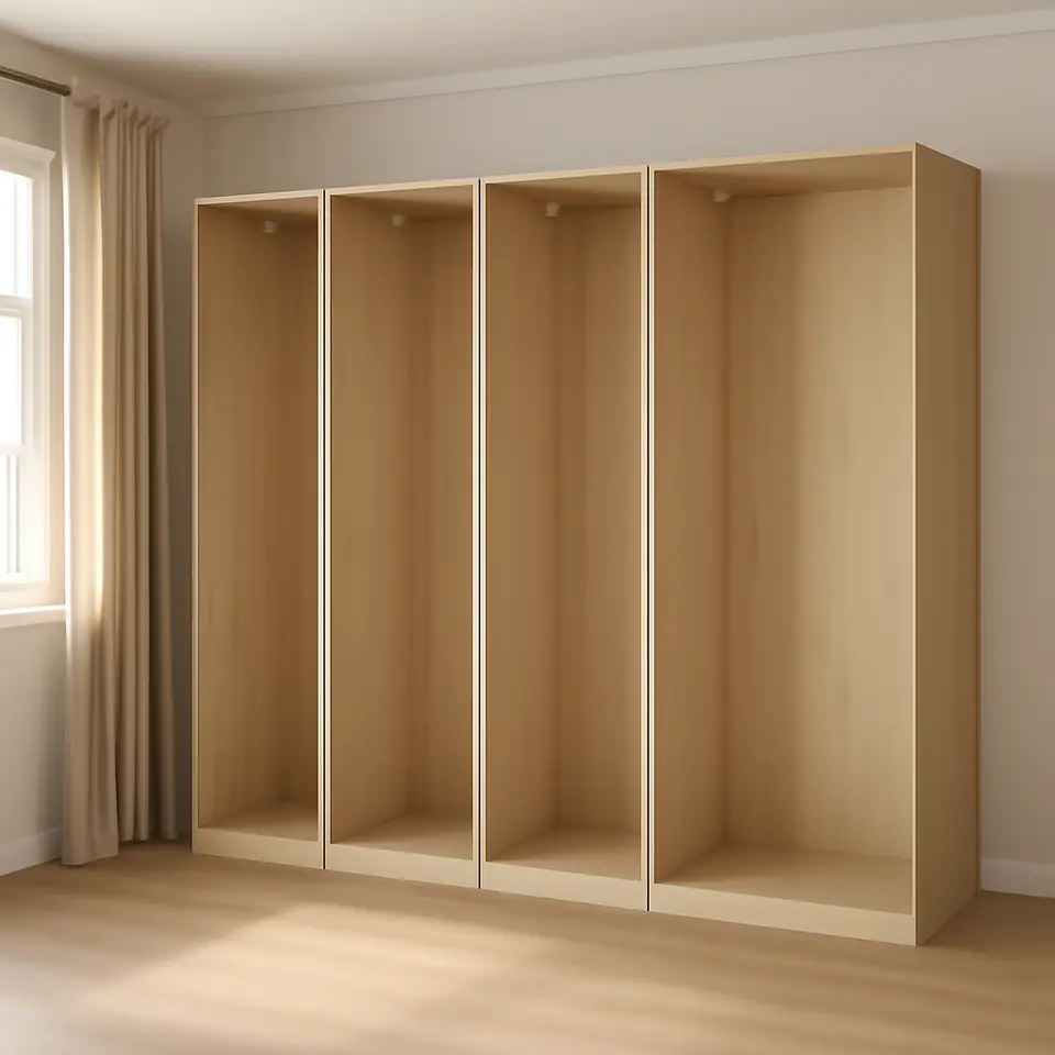 Møbelmontering PAX 4 garderobestel, eg med hvid bejdse, 250x58x236 cm | Billig & Hurtig i København