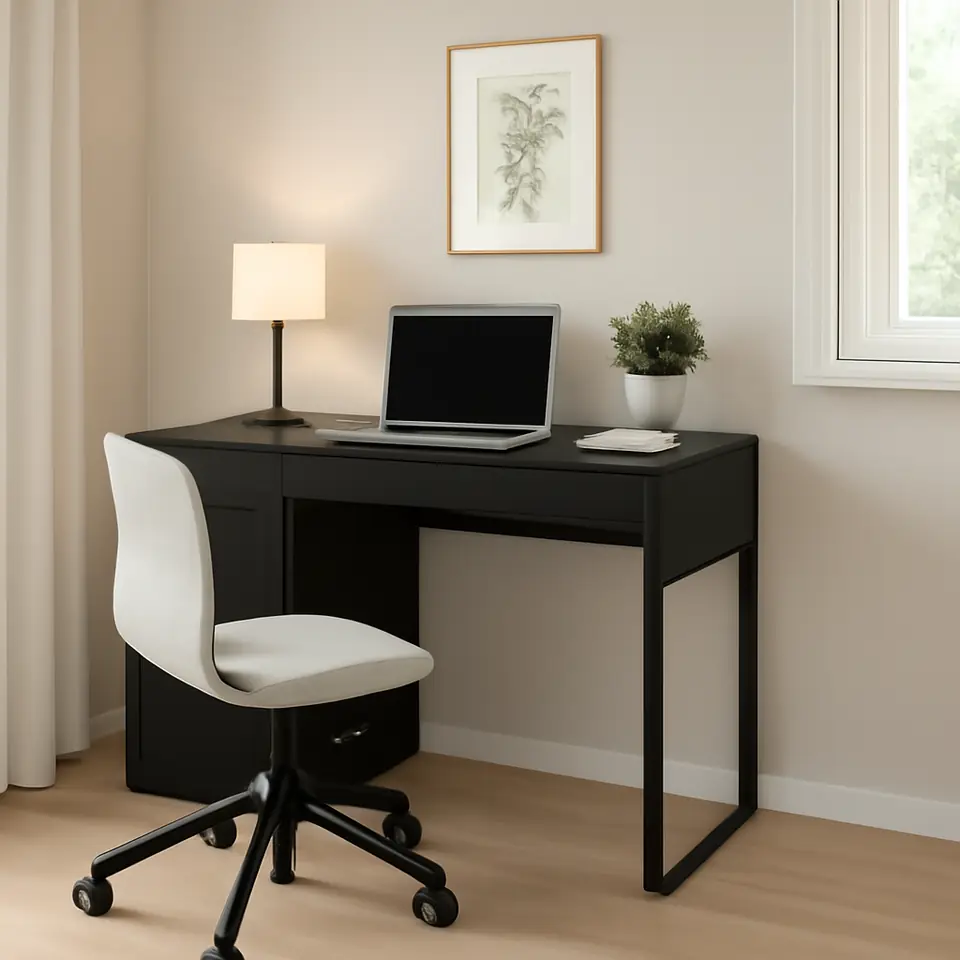 Møbelmontering MICKE Skrivebord, sortbrun, 105×50 cm | Samling af Møbler i Rødovre & Kbh