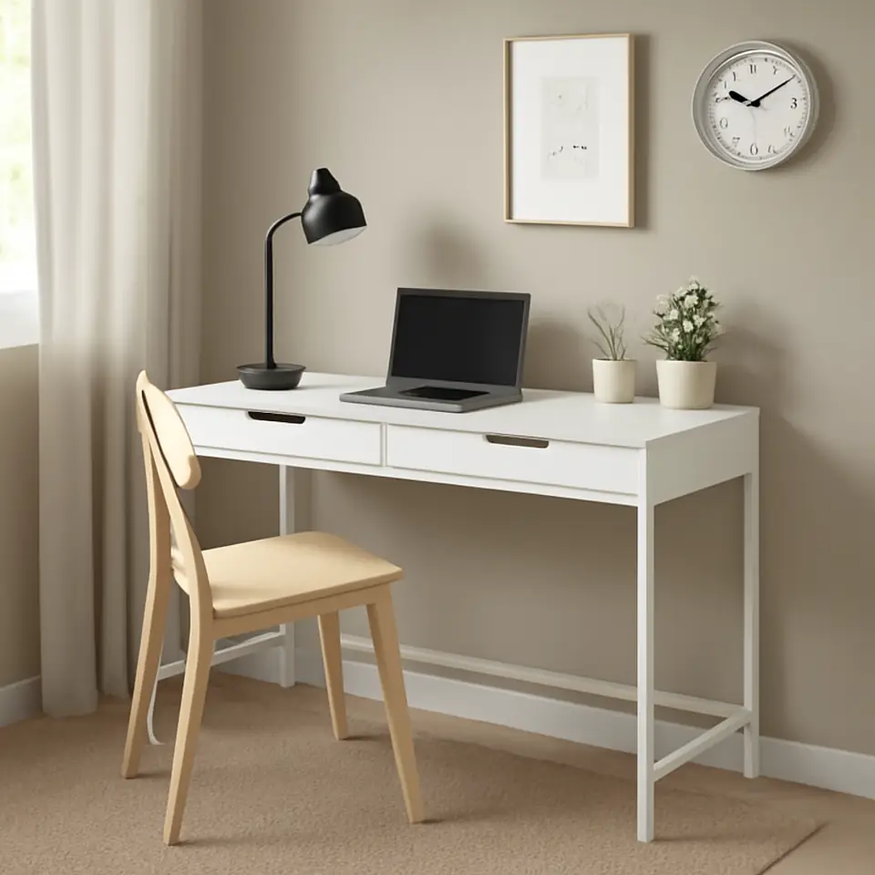 Møbelmontering ALEX Skrivebord, hvid, 100×48 cm | Professionel Møbelmontør