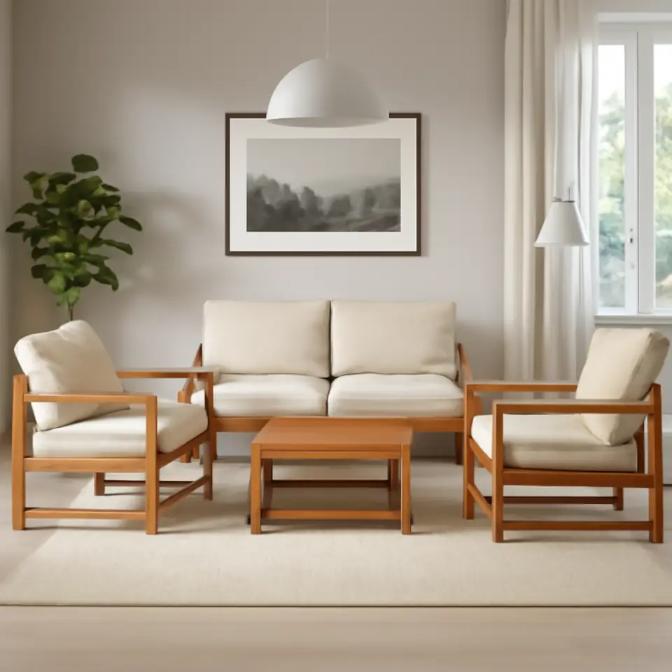 Møbelmontering NÄMMARÖ 4-pers. møbelsæt, ude, lysebrun med bejdse/Frösön/Duvholmen beige | Billig & Hurtig i København