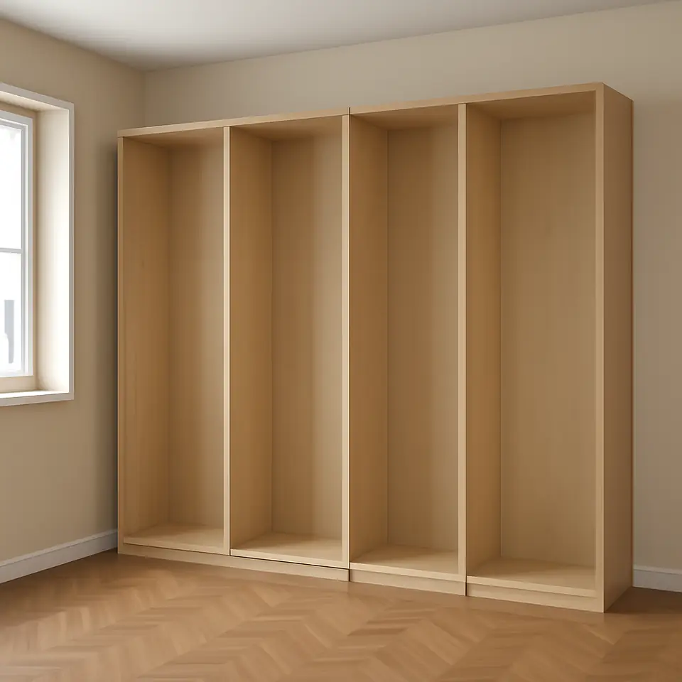 Møbelmontering PAX 4 garderobestel, eg med hvid bejdse, 300x58x236 cm | Fast Pris i Storkøbenhavn