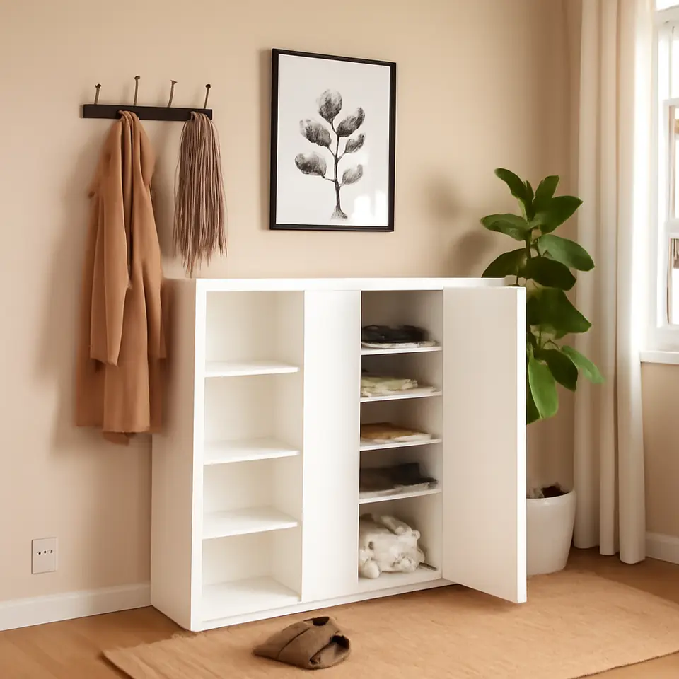 Møbelmontering PLATSA Skoskab/opbevaring, hvid/Fonnes hvid, 140x42x123 cm | Få et tilbud i dag