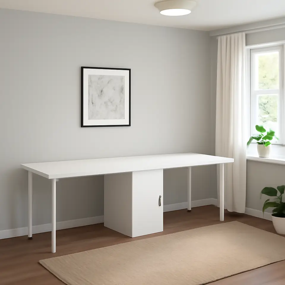 Møbelmontering LAGKAPTEN / ALEX Skrivebord, hvid, 200×60 cm | Professionel Møbelmontør
