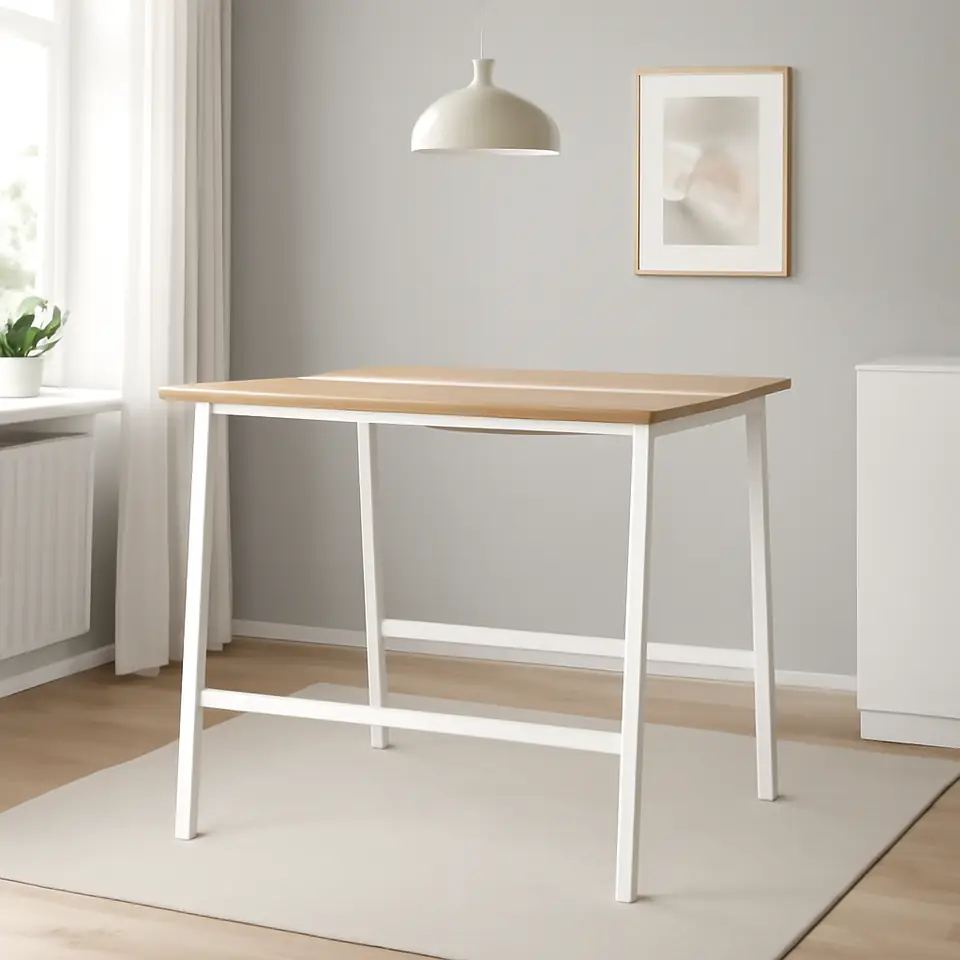 Møbelmontering MITTZON Konferencebord, egetræsfiner/hvid, 140x108x105 cm | Få et tilbud i dag