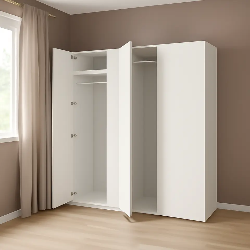 Møbelmontering PLATSA Garderobe m 4 døre, hvid/Fonnes hvid, 160x57x181 cm | Samling af Møbler i Rødovre & Kbh