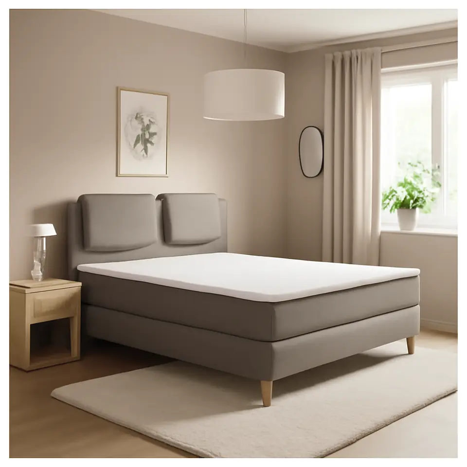 Møbelmontering LILLFJÄLLET Kontinentalseng, Vågstranda fast/medium/Nordberget Tibbleby beige, 160×200 cm | Professionel Møbelmontør