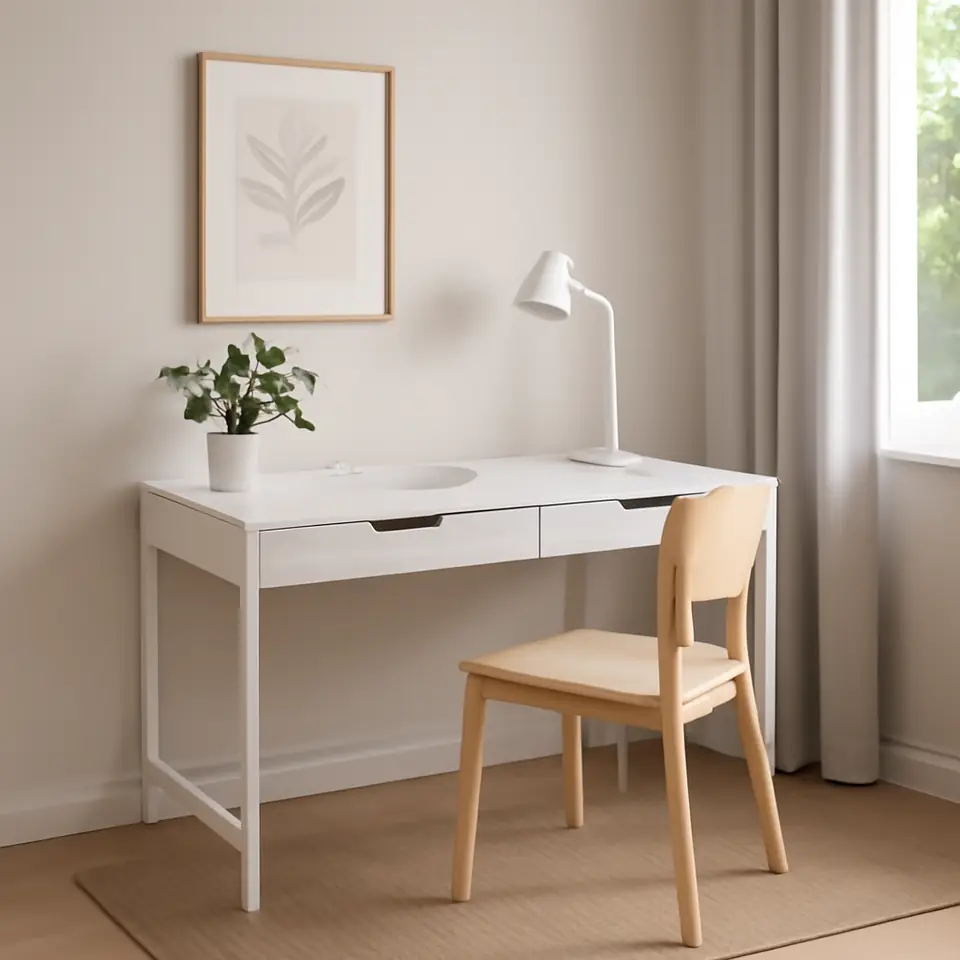 Møbelmontering ALEX Skrivebord, hvid, 132×58 cm | Professionel Møbelmontør