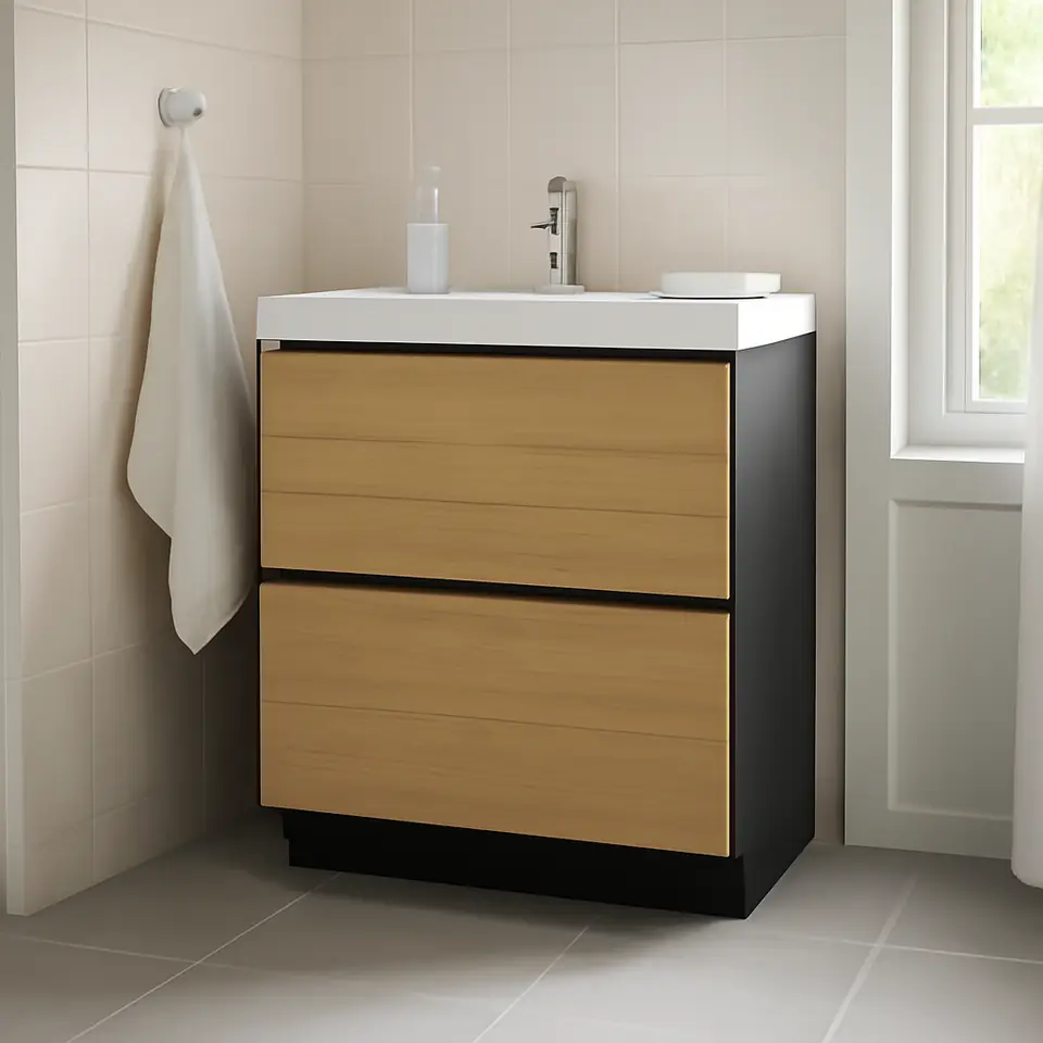 Møbelmontering METOD / KNIVSHULT Usk 2 fronter/3 skuffer, gråsort/Voxtorp egetræsmønstret, 80×37 cm | Samling af Møbler i Rødovre & Kbh