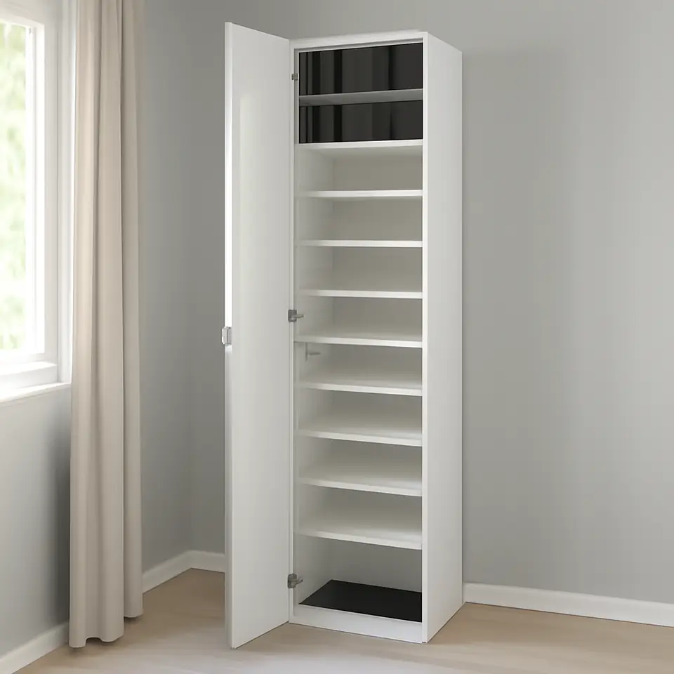 Møbelmontering PAX / ÅHEIM Garderobekombination, hvid/spejl, 50x38x236 cm | Fast Pris i Storkøbenhavn