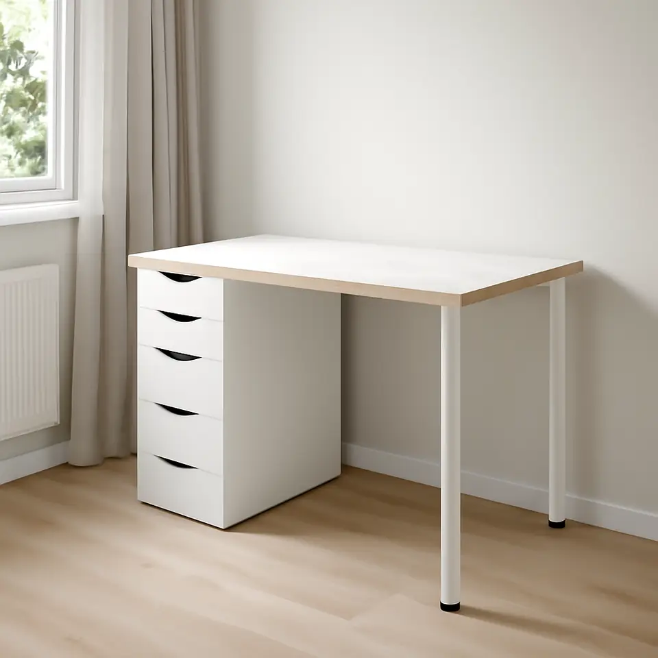 Møbelmontering LAGKAPTEN / ALEX Skrivebord, hvid antracit/hvid, 120×60 cm | Professionel Møbelmontør