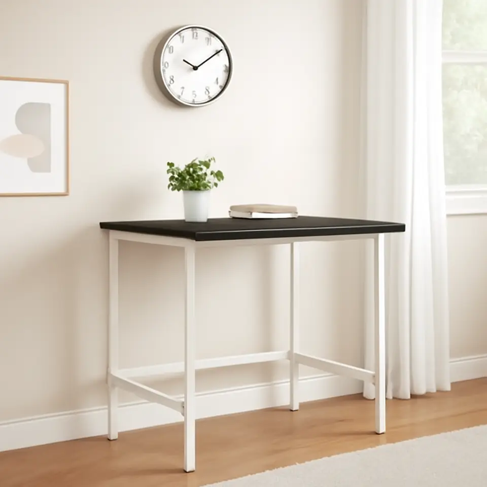 Møbelmontering MITTZON Konferencebord, asketræsfiner med sort bejdse/hvid, 140x108x105 cm | Få et tilbud i dag
