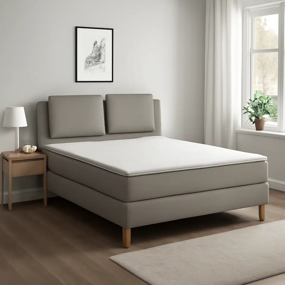 Møbelmontering LILLFJÄLLET Kontinentalseng, Vågstranda fast/medium/Nordberget Tibbleby beige, 180×200 cm | Få et tilbud i dag