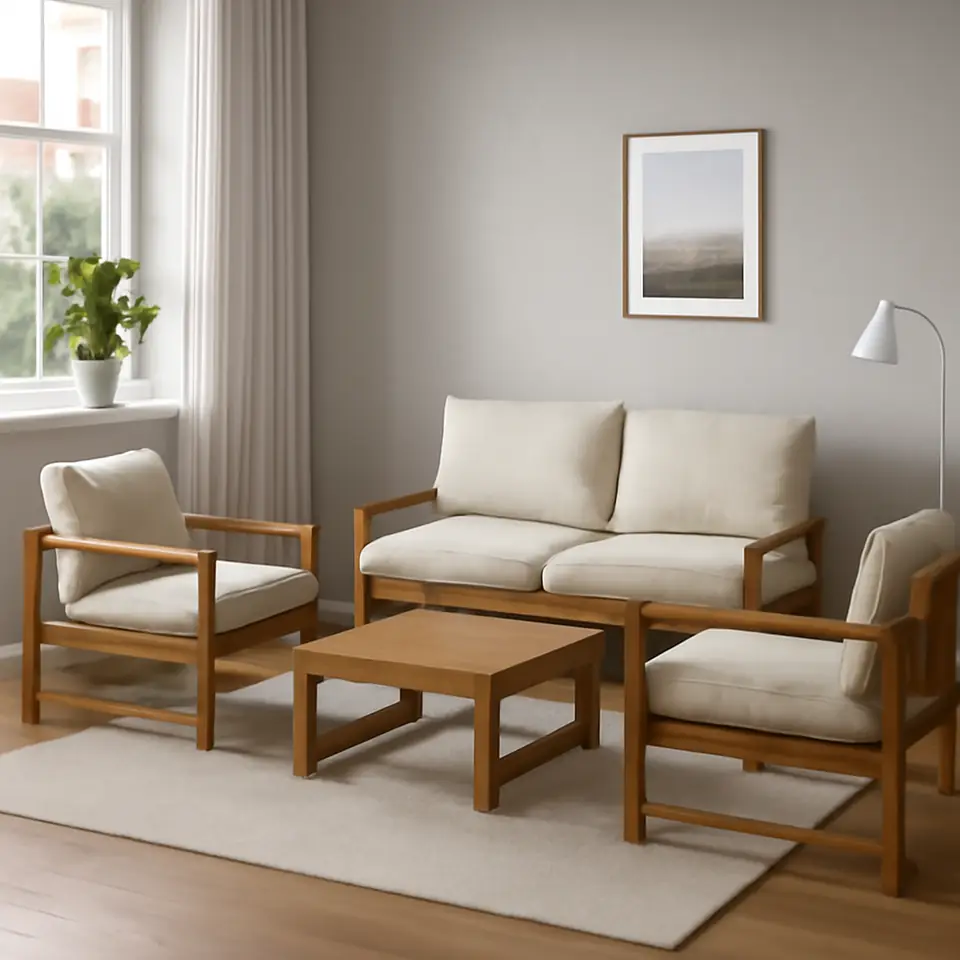 Møbelmontering NÄMMARÖ 4-pers. møbelsæt, ude, lysebrun med bejdse/Frösön/Duvholmen beige | Få et tilbud i dag