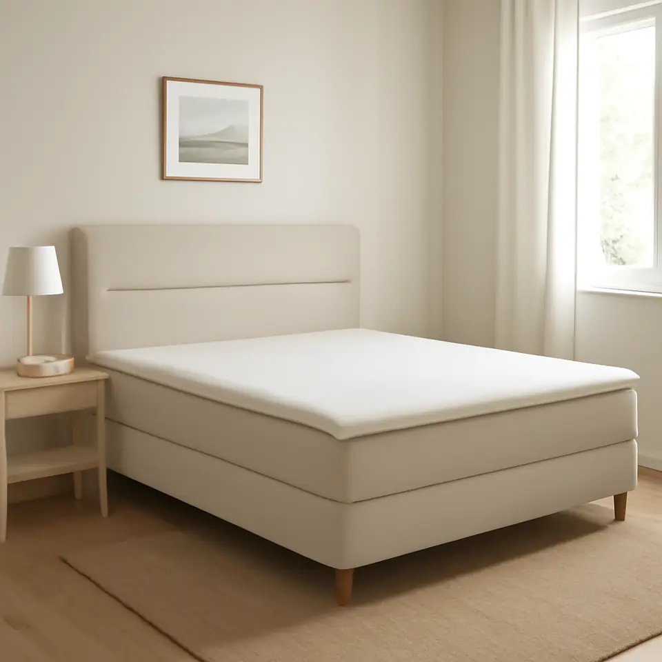 Møbelmontering HEMFJÄLLET Kontinentalseng, Valevåg fast/medium/Nordberget Odensvi lys beige, 160×200 cm | Billig & Hurtig i København