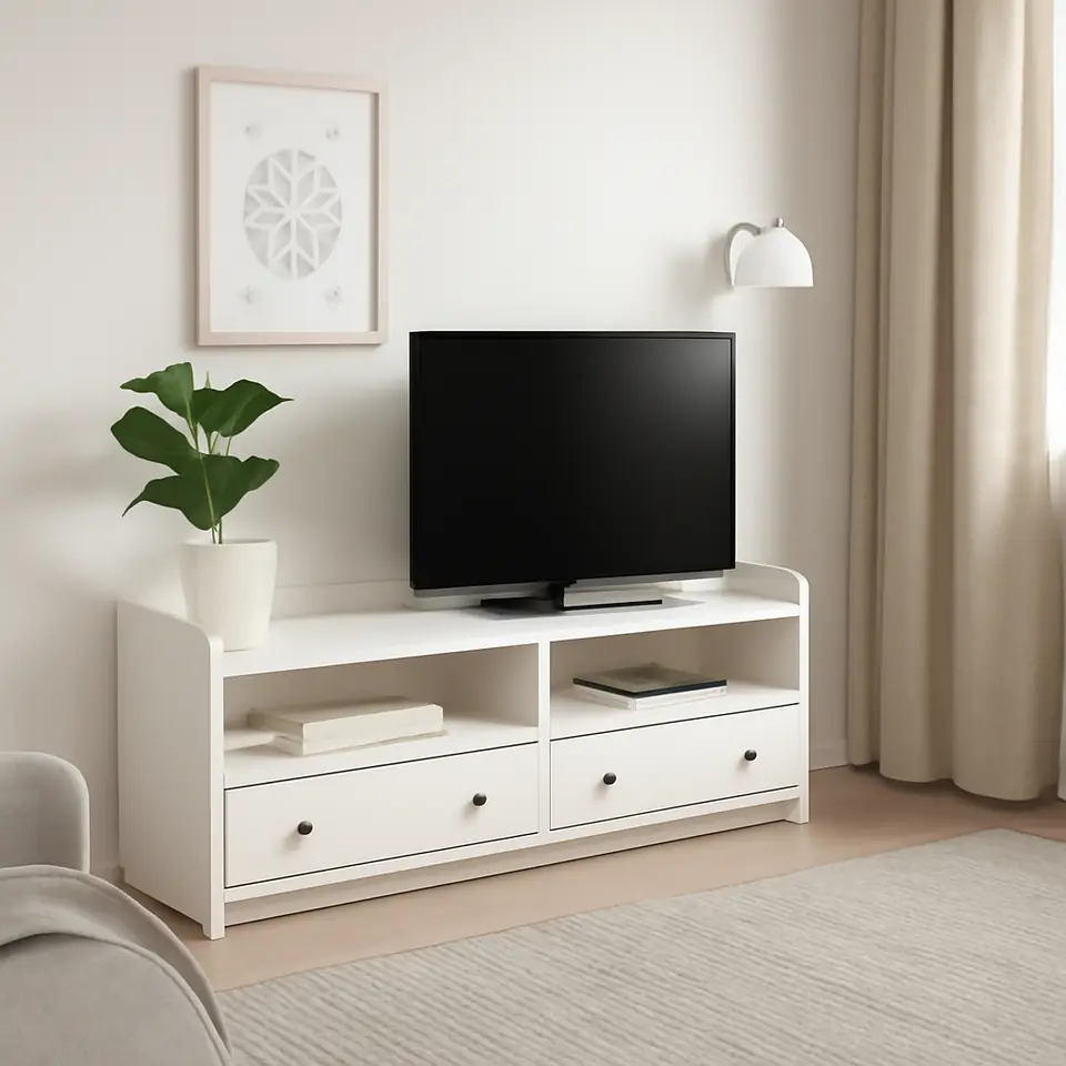 Møbelmontering HAUGA Tv-bord, hvid, 138x36x54 cm | Billig & Hurtig i København