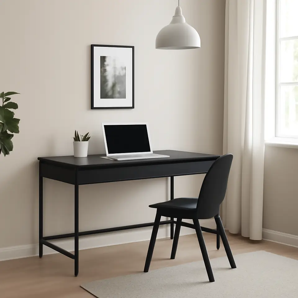Møbelmontering ALEX Skrivebord, sortbrun, 132×58 cm | Fast Pris i Storkøbenhavn