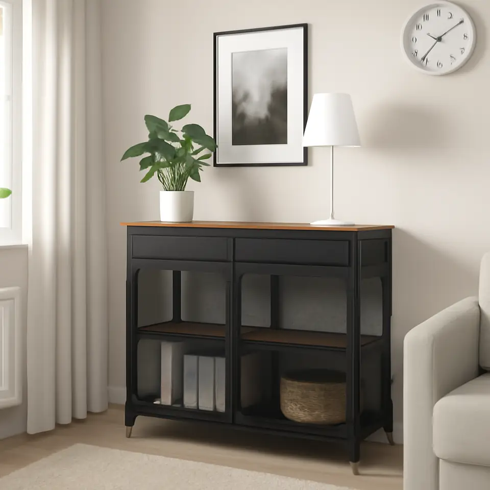 Møbelmontering FJÄLLBO Skænk, sort, 111x47x95 cm | Professionel Møbelmontør