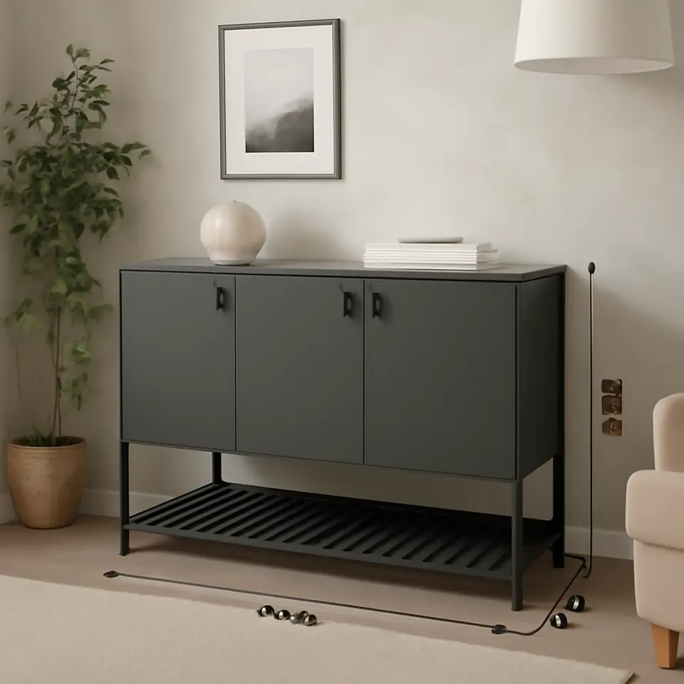 Møbelmontering BÅTSKÄR Lukket køkkenmodul, udendørs/mørkegrå, 120×60 cm | Professionel Møbelmontør