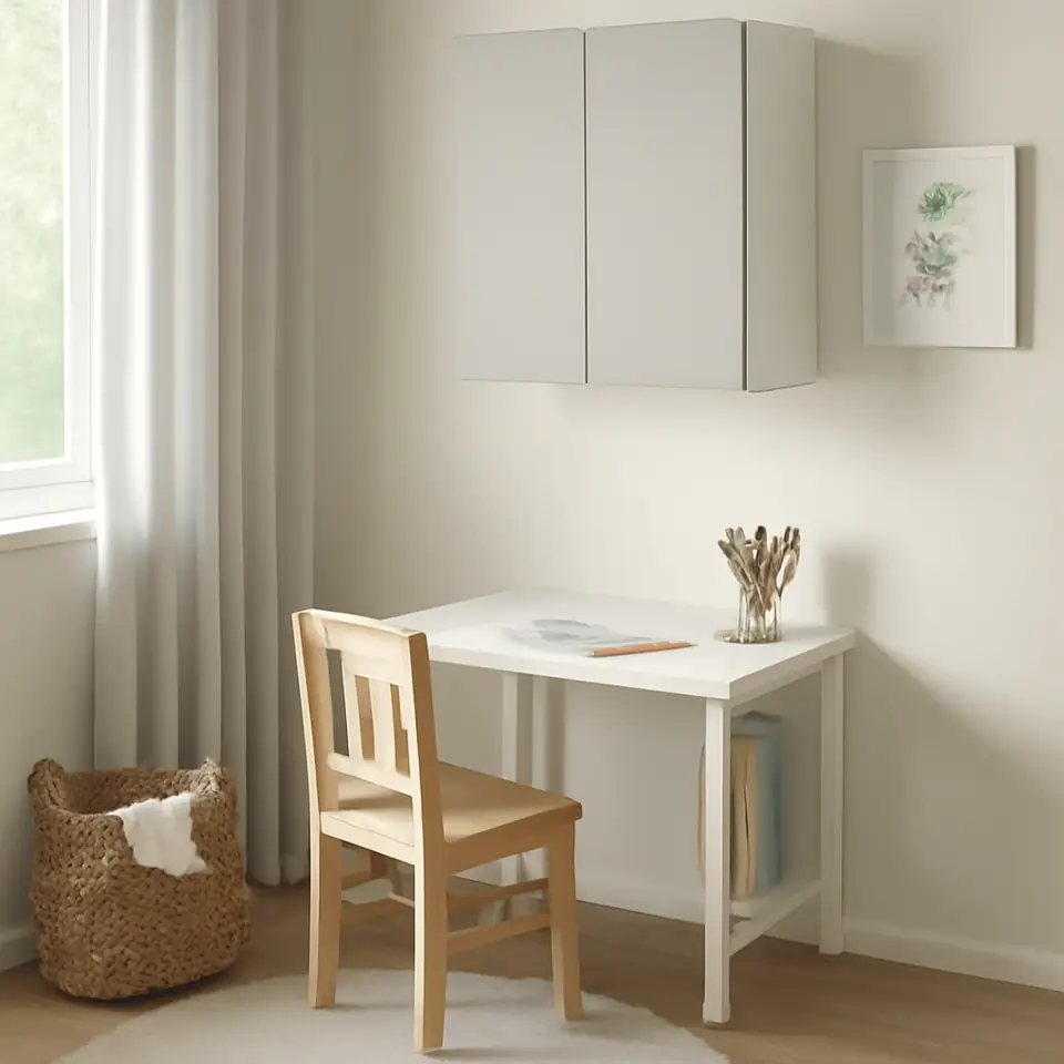 Møbelmontering SMÅSTAD Vægskab, hvid grå/med 1 hylde, 60x32x60 cm | Billig & Hurtig i København