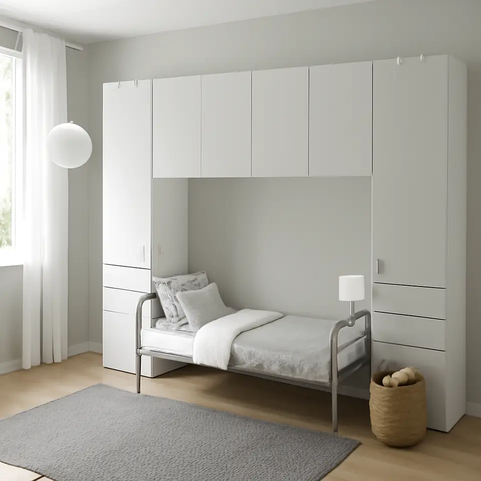 Møbelmontering SMÅSTAD / PLATSA Opbevaringskombination, hvid/grå, 240x42x181 cm | Samling af Møbler i Rødovre & Kbh