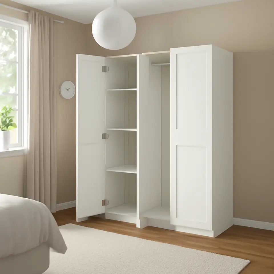 Møbelmontering PAX / GRIMO Garderobekombination, hvid/hvid, 150x60x201 cm | Professionel Møbelmontør