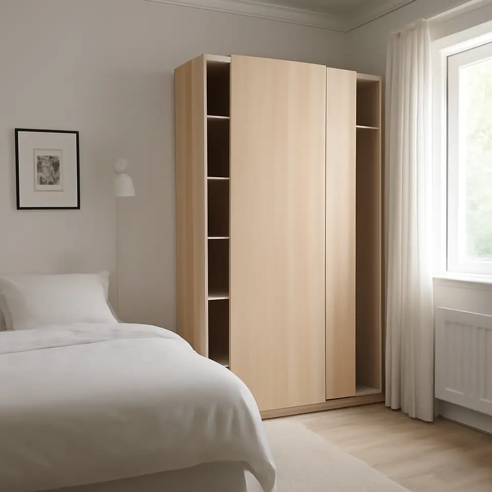 Møbelmontering PAX / HASVIK Garderobeskab, egetræsmønster med hvid bejdse/egetræsmønster med hvid bejdse, 150x66x236 cm | Få et tilbud i dag