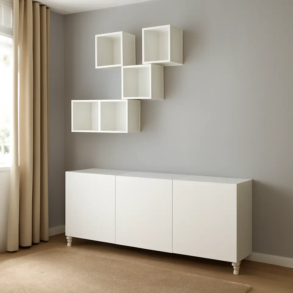 Møbelmontering BESTÅ / EKET Tv-/opbevaringskombination, hvid/Lappviken/Stubbarp, 180x42x220 cm | Fast Pris i Storkøbenhavn