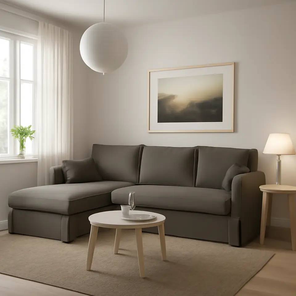 Møbelmontering HYLTARP 3-per. sofa med chaiselong, venstre, Gransel gråbrun | Fast Pris i Storkøbenhavn