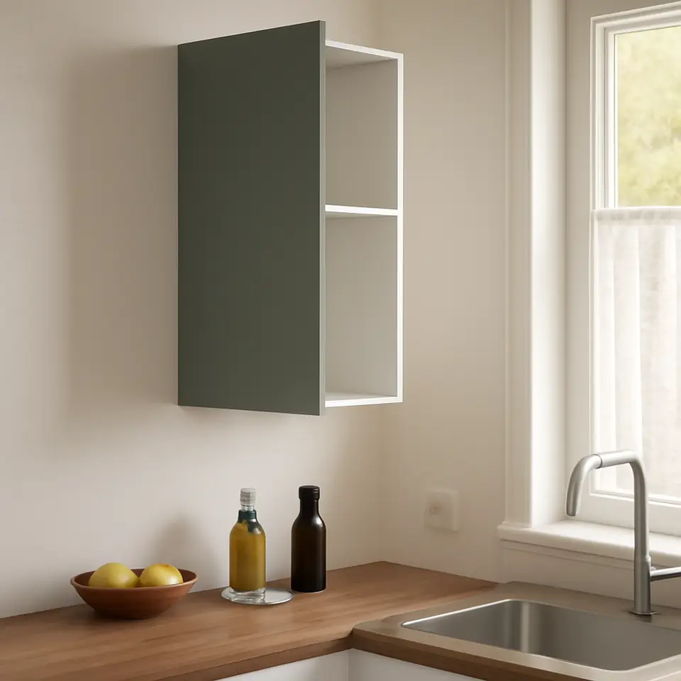 Møbelmontering METOD Vægskab med hylder, hvid/Nickebo mat grå-grøn, 40×100 cm | Samling af Møbler i Rødovre & Kbh