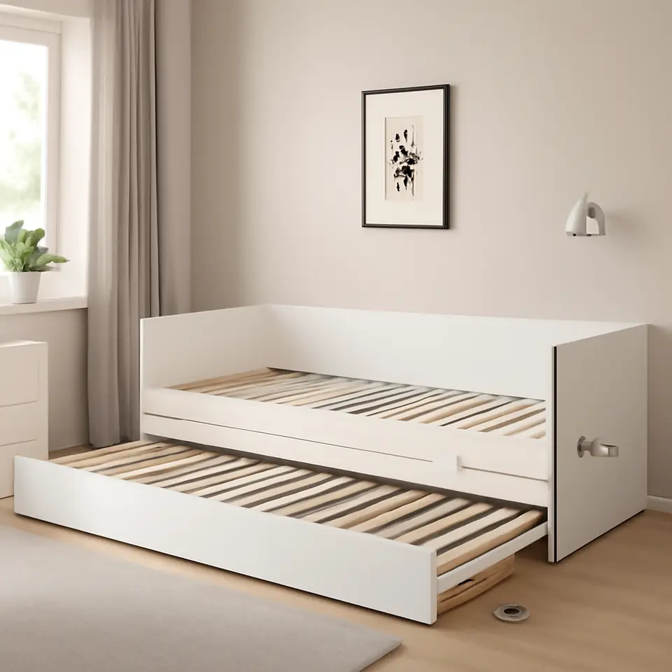 Møbelmontering VIHALS Sovesofa med underseng, hvid, 80×200 cm | Få et tilbud i dag