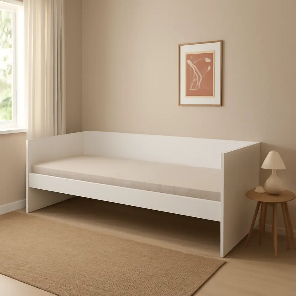 Møbelmontering VIHALS Sovesofa med 1 madras, hvid/Vannareid fast, 80×200 cm | Fast Pris i Storkøbenhavn