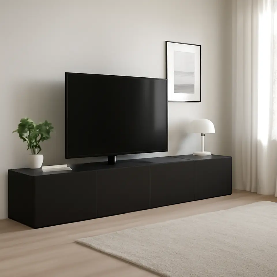 Møbelmontering BESTÅ Tv-bord med låger, sortbrun/Lappviken sortbrun, 240x42x38 cm | Få et tilbud i dag