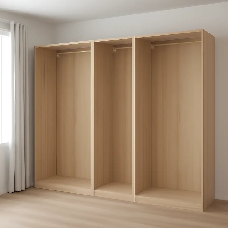 Møbelmontering PAX 4 garderobestel, eg med hvid bejdse, 300x58x201 cm | Fast Pris i Storkøbenhavn