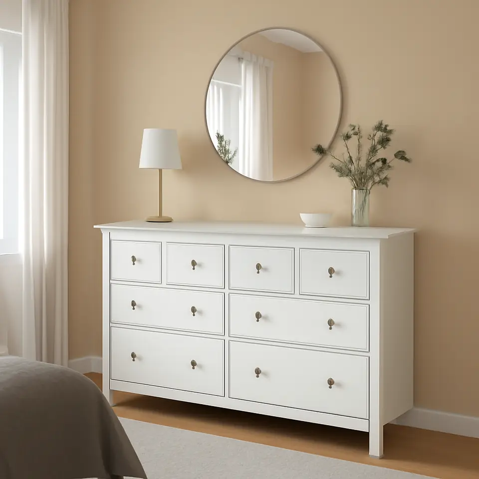 Møbelmontering HEMNES Kommode 8 skuffer, hvid bejdse, 160×96 cm | Samling af Møbler i Rødovre & Kbh