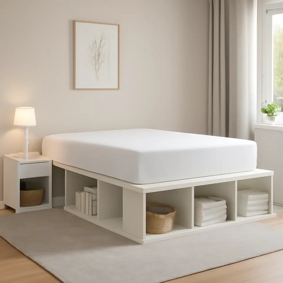 Møbelmontering PLATSA Sengestel med opbevaring, hvid, 140×200 cm | Samling af Møbler i Rødovre & Kbh