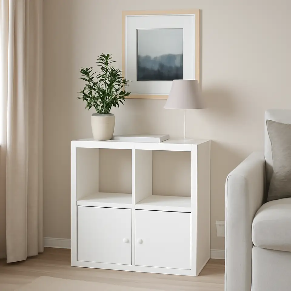Møbelmontering KALLAX Reol med låger, hvid, 77×77 cm | Fast Pris i Storkøbenhavn