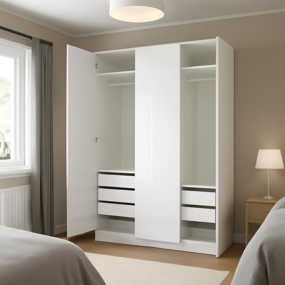 Møbelmontering PAX / FARDAL Garderobeskab, hvid/højglans/hvid, 150x60x236 cm | Billig & Hurtig i København