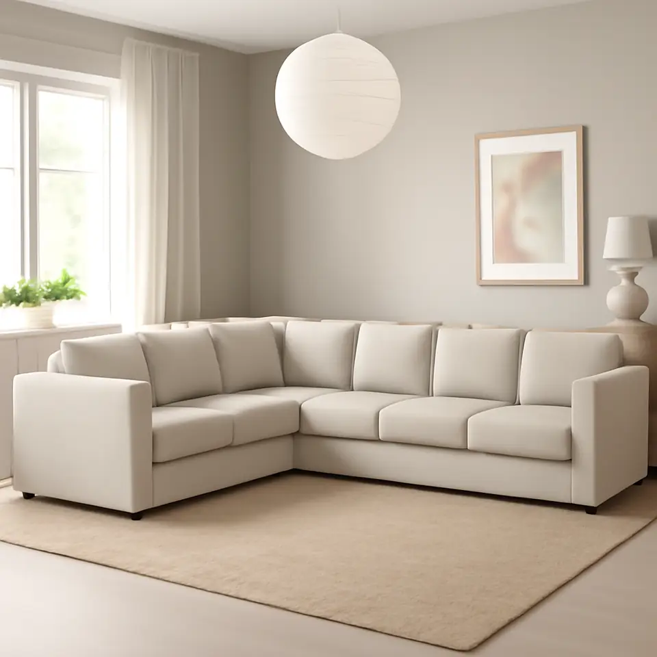 Møbelmontering VIMLE Hjørnesofa, 5-pers., Gunnared beige | Professionel Møbelmontør