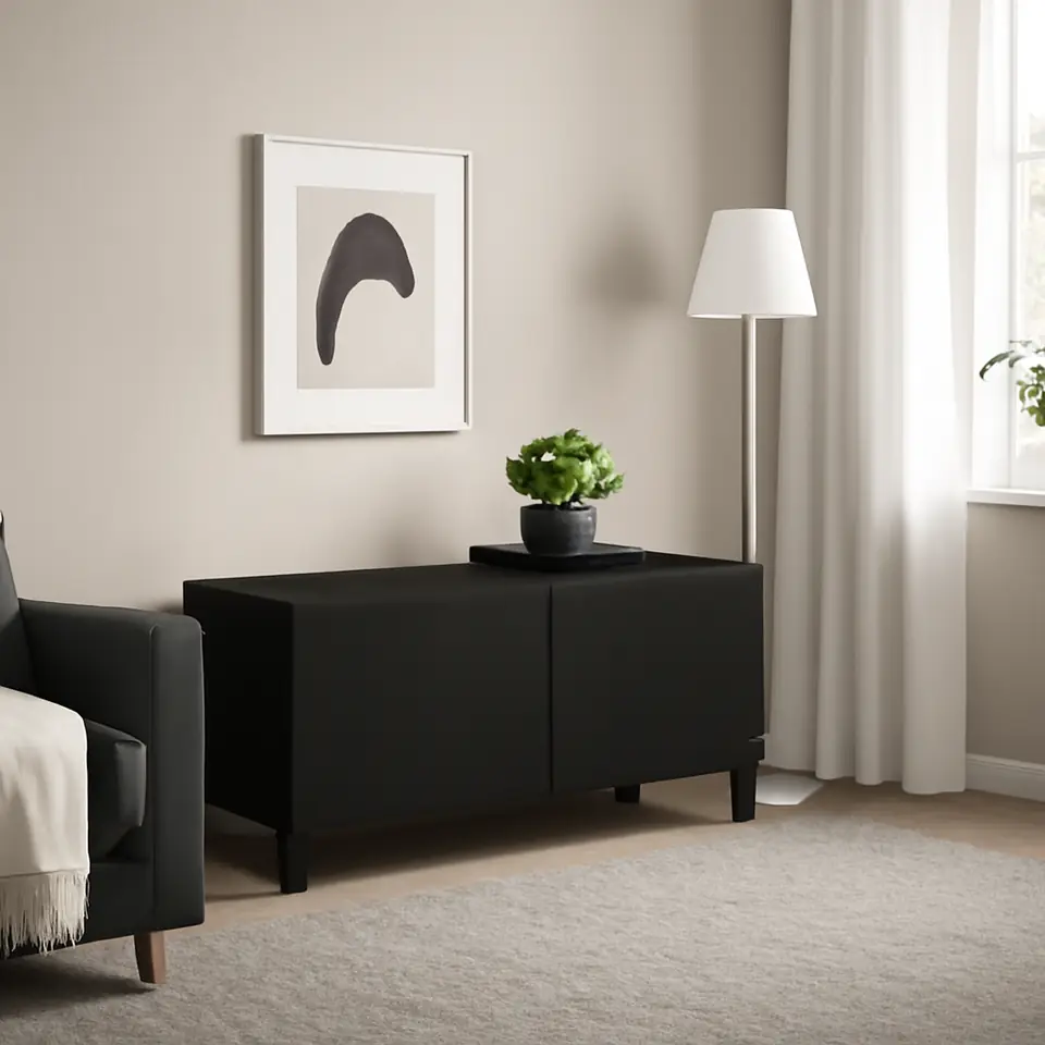 Møbelmontering BESTÅ Tv-bord med låger, sortbrun/Lappviken/Stubbarp sortbrun, 120x42x48 cm | Samling af Møbler i Rødovre & Kbh