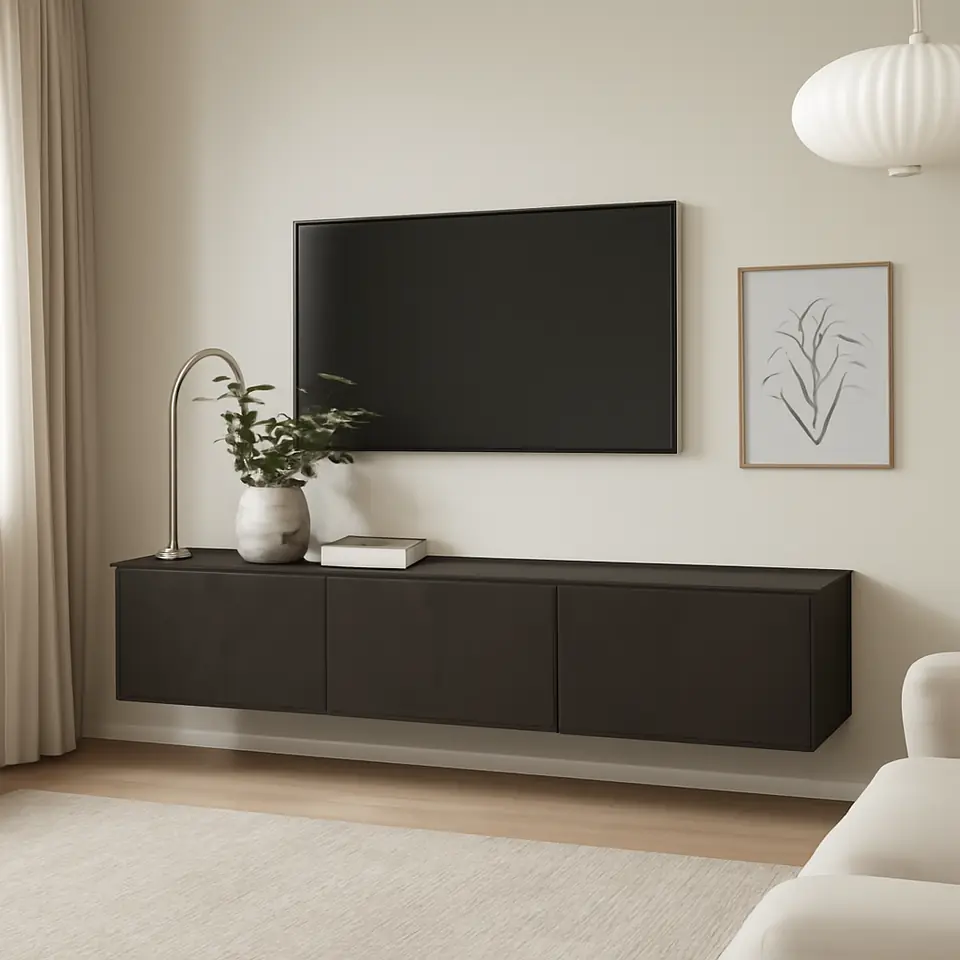 Møbelmontering BESTÅ Tv-bord med låger, sortbrun Hedeviken/mørkebrun egetræsfiner, 180x42x38 cm | Få et tilbud i dag
