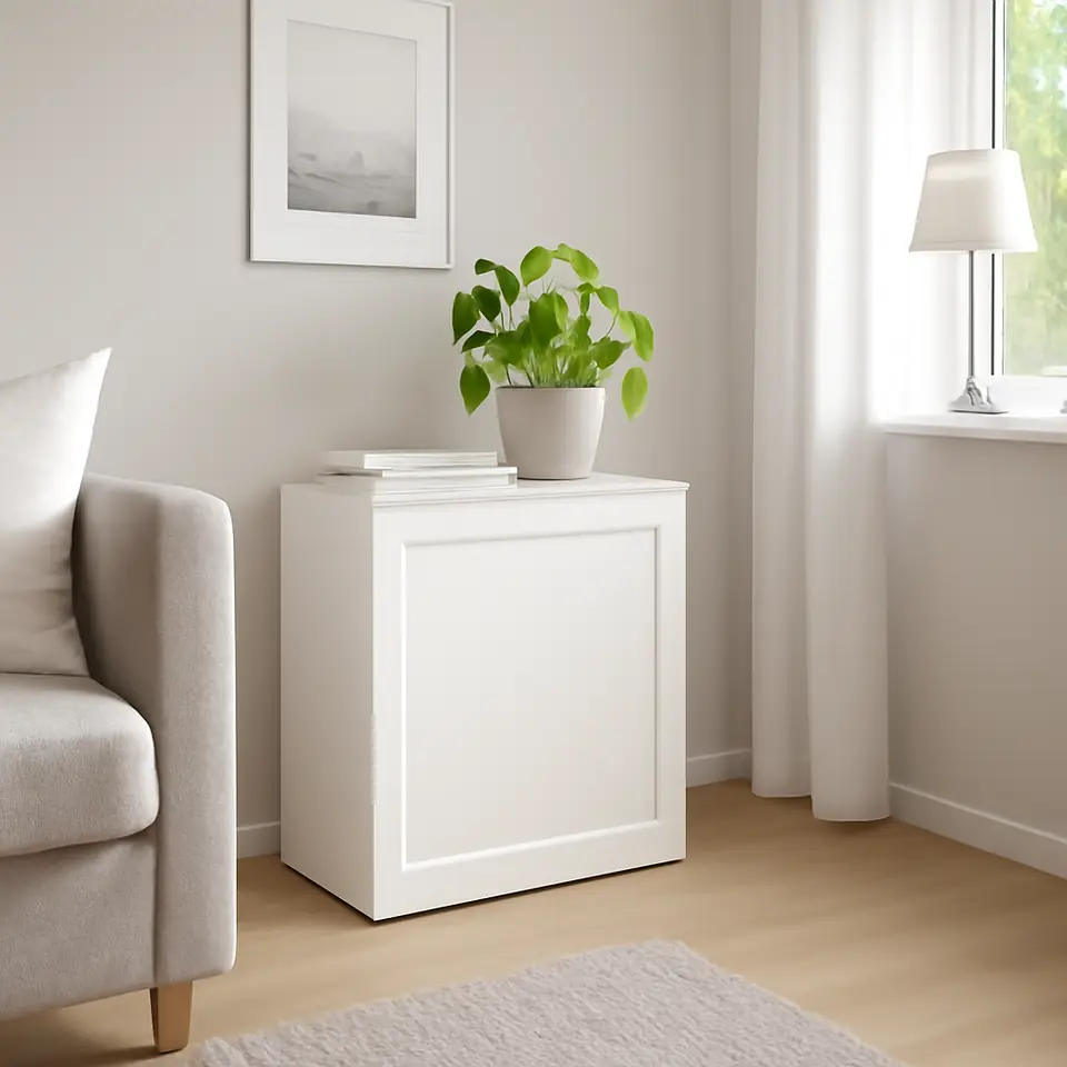 Møbelmontering BESTÅ Reol med låge, hvid/Smeviken hvid, 60x42x64 cm | Billig & Hurtig i København