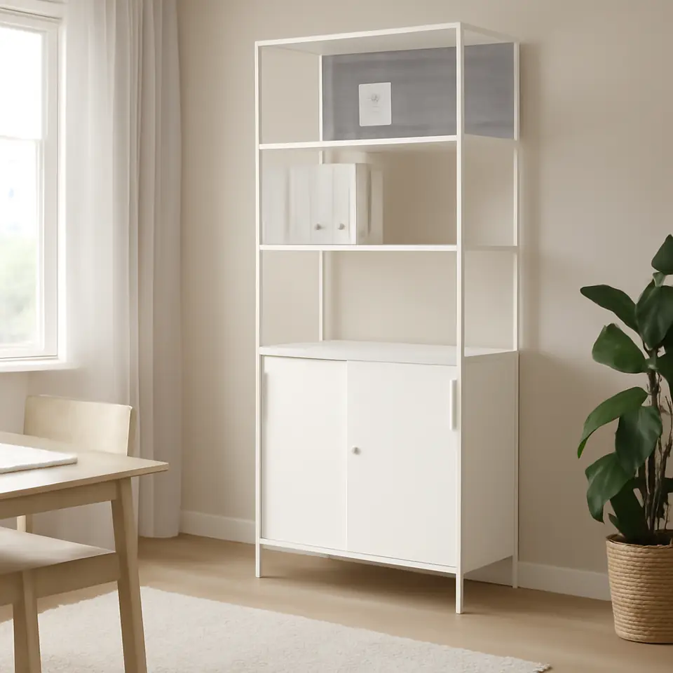 Møbelmontering TROTTEN Skab med skydelåger/opslagstavle, hvid, 80×180 cm | Fast Pris i Storkøbenhavn