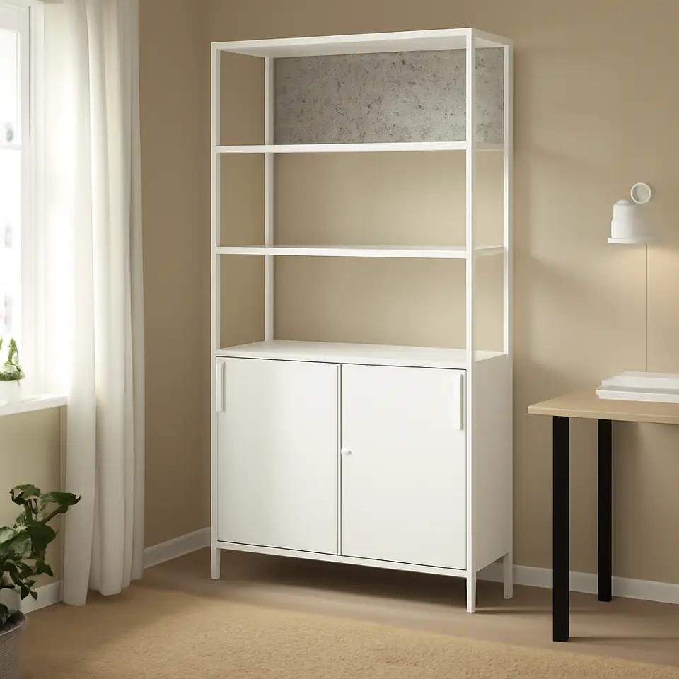 Møbelmontering TROTTEN Skab med skydelåger/opslagstavle, hvid, 80×180 cm | Billig & Hurtig i København
