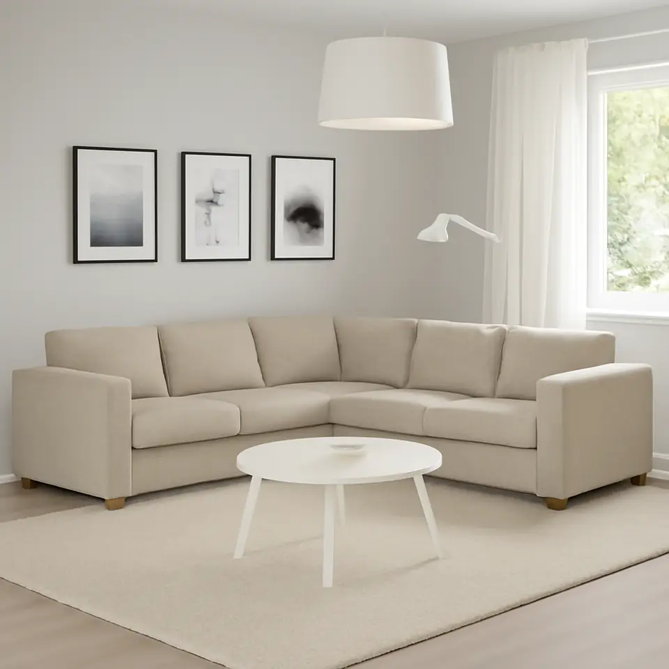 Møbelmontering VIMLE Hjørnesofa 4-pers., Hillared beige | Professionel Møbelmontør