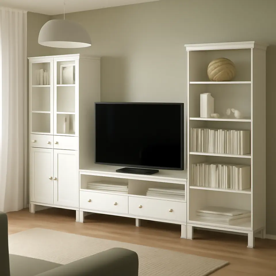 Møbelmontering IDANÄS Tv-møbel, kombination, glas/hvid, 325x40x211 cm | Samling af Møbler i Rødovre & Kbh