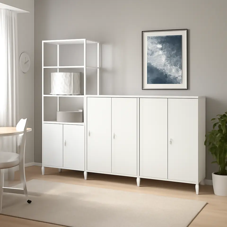 Møbelmontering TROTTEN Skabskombination, hvid, 240×180 cm | Få et tilbud i dag