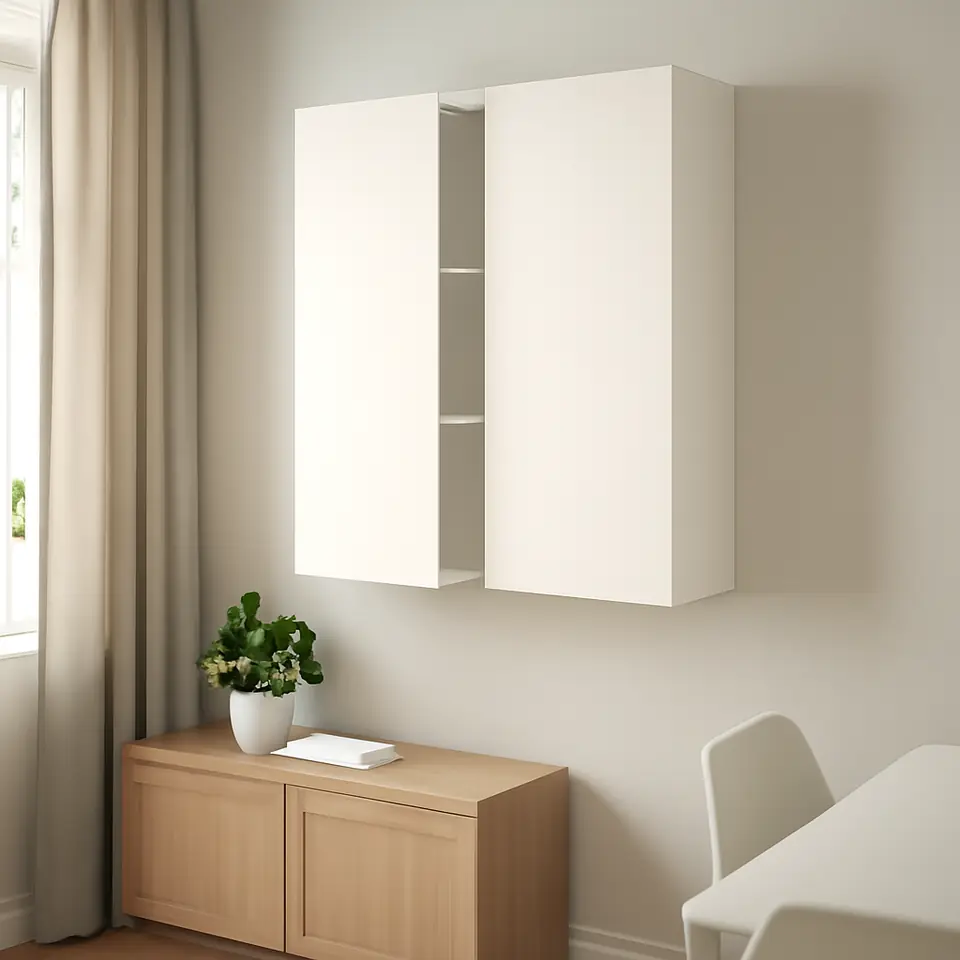 Møbelmontering METOD Vægskab med hylder/2 låger, hvid/Veddinge hvid, 80×100 cm | Fast Pris i Storkøbenhavn